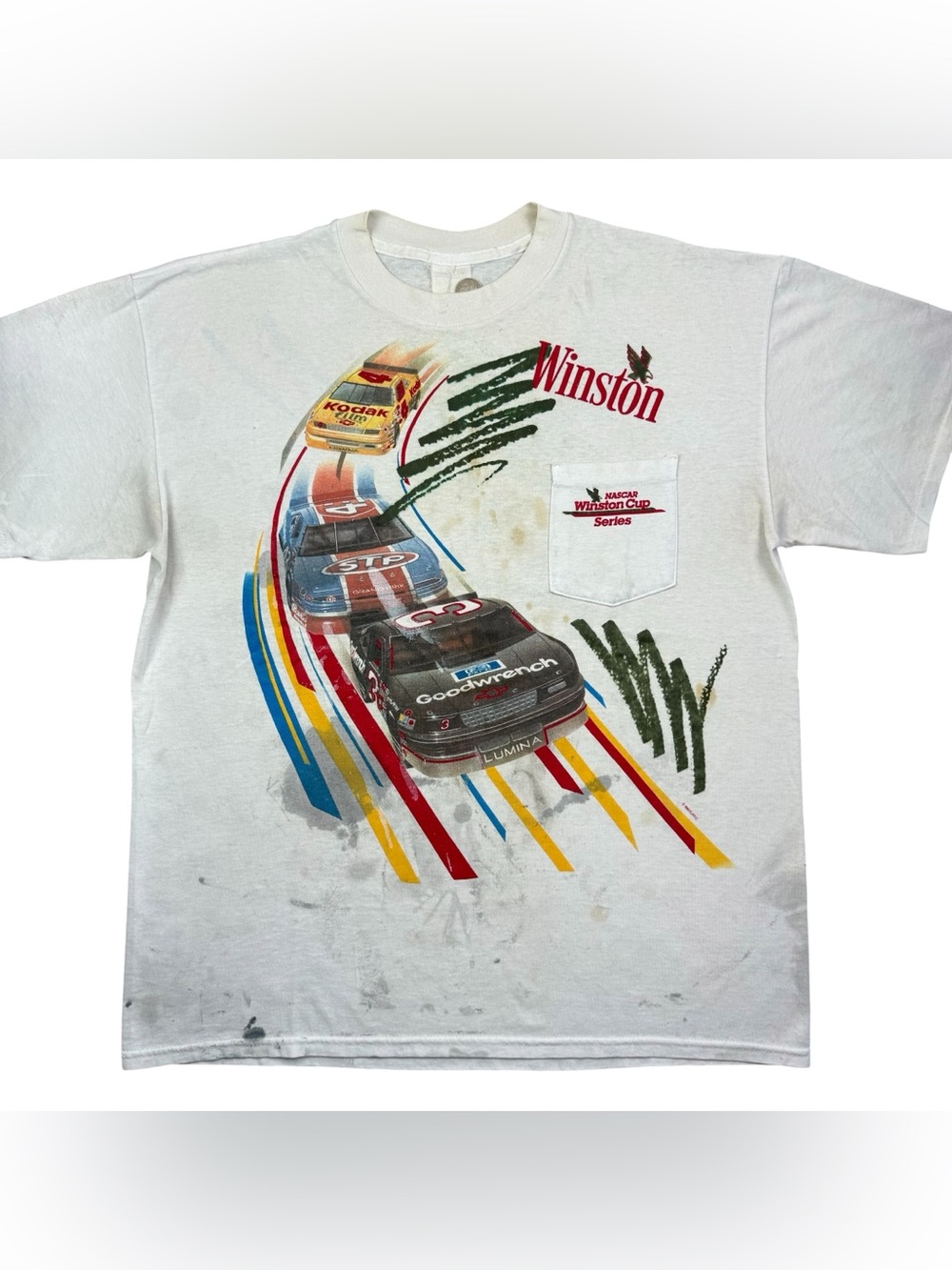 VTG 90s NASCAR Winston Cigarettes Cup Series Dale Earnhardt 1992 Mens t-shirt XL
